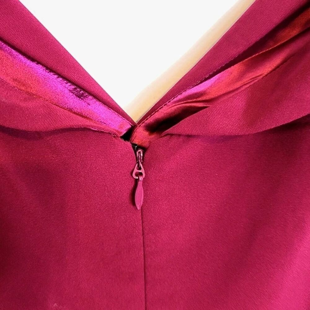 NWT City Chic Ripple Love Off the Shoulder Maxi Dress Magenta Size 12 / XXS - Picture 8 of 9